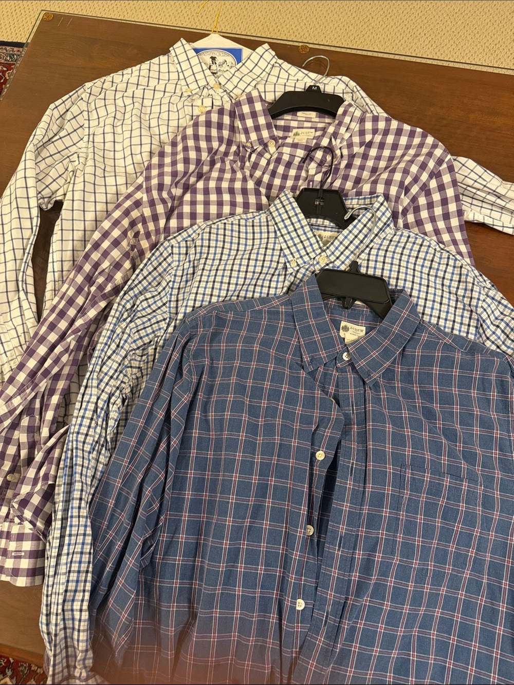 J Crew Men's 4 bundle of Button-Down Shirt - Classic Long Sleeve size large